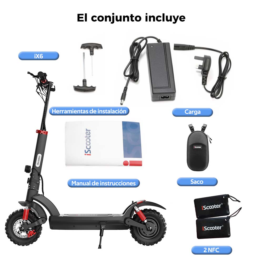 iScooter iX6 Patinete Eléctrico Todoterreno 1000W